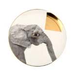Porland, Wild Life Elephant Flat Plate 20cm, 04ALM005138