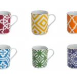 Porland, MoroCCo Mixed Colour Mug Set 6 Pcs., 04A+P021271