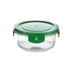Benetton Home, Round Food Container 840ML Borosilicate Glass Green LID Rainbow Be, BE-0378-GR