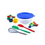 Benetton Home, Set 14Pc Bowl (Bowl+Spoon+Spatula+Whisk+5 Measuring Cups+5 Measuring Spoons) High Borosilic, BE-0683