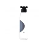 Benetton Home, Water Bottle 500ML High Borosilicate Glass Black Tap LID Black & White Be, BE-0799-BK