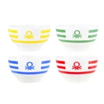 Benetton Home, Assorted Box Of 2Pcs New Bone China Bowl Set With Rainbow Be Logo, BE-0854-AA