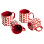Benetton Home, Set 4Pcs Mugs Stoneware 360ML Red Dots FW23 Be, BE-2064