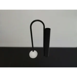 Vase black & white, marble & iron