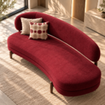 Burgundy Curved Sofa in Sunlit Interior (1)