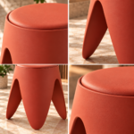 Coral Terracotta Stool Detail Collage