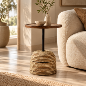 Cozy Rattan Accent Table Corner