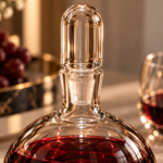 Crystal Decanter with Ruby Wine