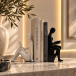 Elegant Bookend Vignette with Artful Interiors