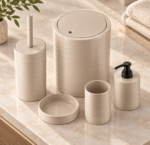 Elegant Cream Bathroom Countertop Set