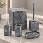 Elegant Gray Marble Bathroom Set
