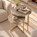 Elegant Marble Nesting Tables Vignette