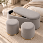 Elegant Neutral Bedroom Ottomans
