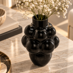 Glossy Bubble Vase with Baby’s Breath