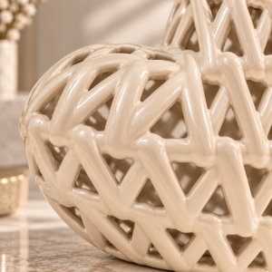 Glossy Ceramic Lattice Heart