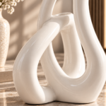 Glossy Ivory Loop Sculpture