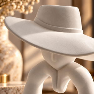 Ivory Hat Figurine in Warm Light