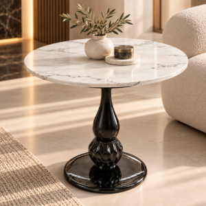 Luxe Marble Pedestal Table Interior