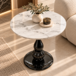 Luxe Marble Table in Sunlit Interior