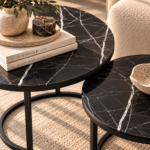 Luxurious Black Marble Nesting Tables