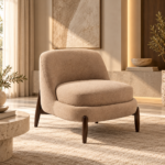 Luxurious Taupe Lounge Chair Interior
