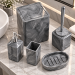 Luxury Gray Marble Bathroom Set