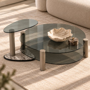 Luxury Smoked Glass Coffee Table Styling (1)