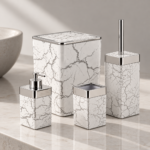 Marble and Chrome Bathroom Set