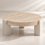 Minimalist Travertine Tripod Coffee Table