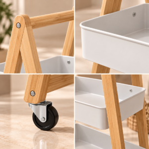 Modern Bamboo Cart Detail Collage