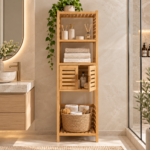 Modern Bamboo Spa Bathroom Shelf (1)