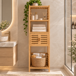 Modern Bamboo Spa Bathroom Storage