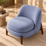 Plush Blue Lounge Chair Retreat