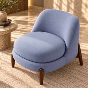 Plush Blue Lounge Chair Retreat