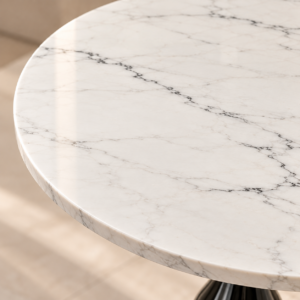 Polished White Marble Tabletop