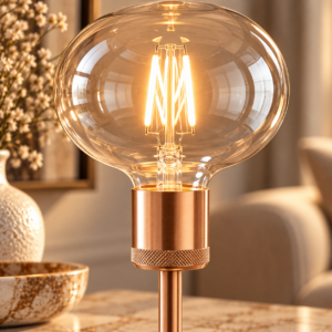 Radiant Copper Globe Lamp