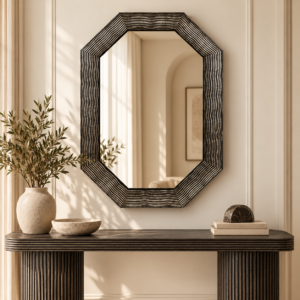 Ribbed Mirror Console Vignette