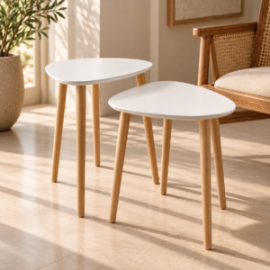 Scandinavian Nesting Tables in Sunlight