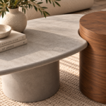 Scandinavian Stone and Walnut Coffee Table (1)