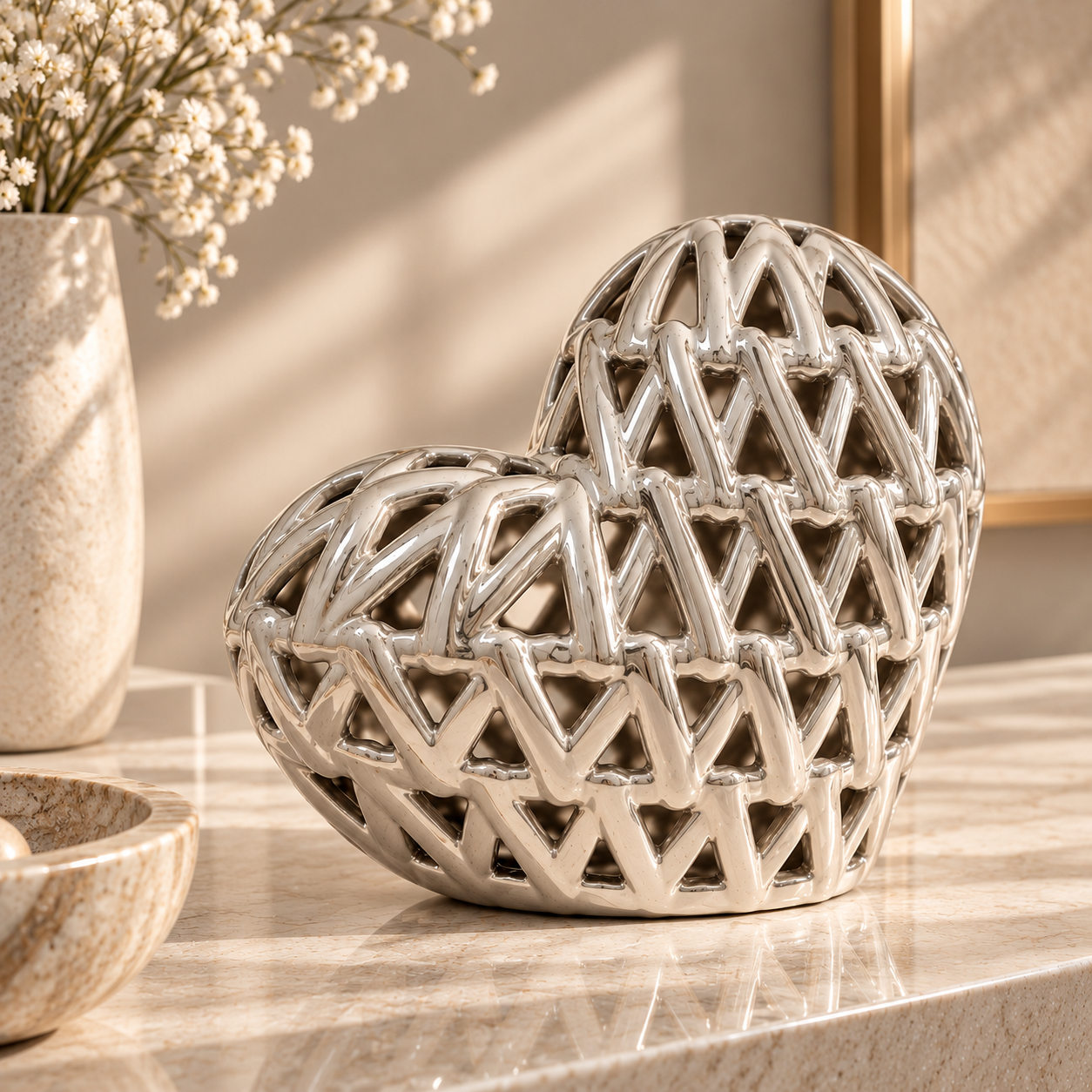 Sculpted Silver Heart Still Life Sculpted Silver Heart Still Life