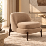 Sculptural Beige Lounge Chair Interior