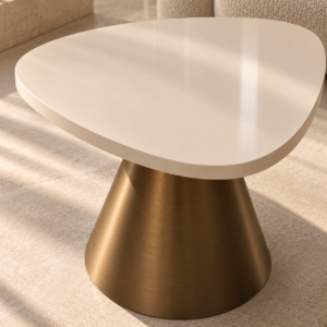 Sculptural Brass Pedestal Table
