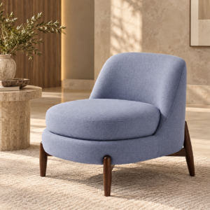 Serene Blue Lounge Chair Corner