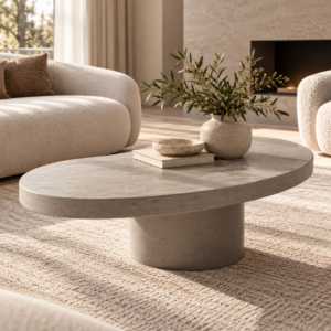 Serene Stone Coffee Table Living Room