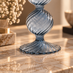 Smoky Spiral Glass Elegance