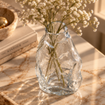Sunlit Glass Vase with Baby’s Breath
