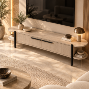 Sunlit Scandinavian TV Living Room (1)