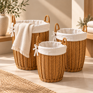 Sunlit Wicker Basket Trio