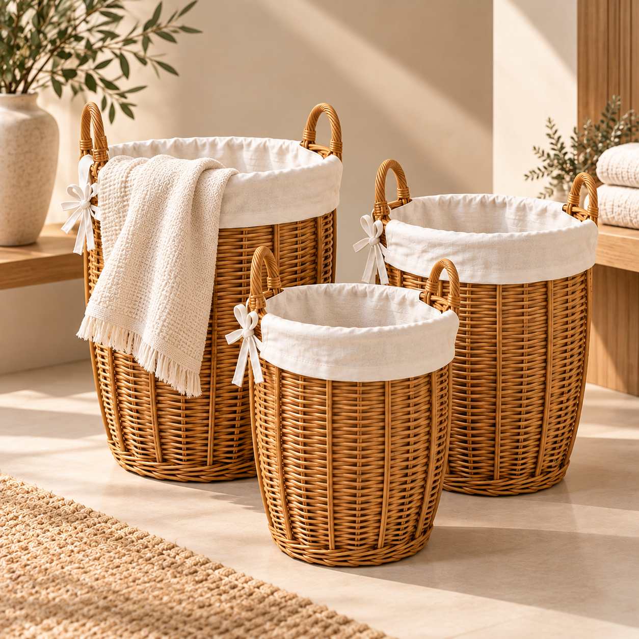Sunlit Wicker Basket Trio Sunlit Wicker Basket Trio