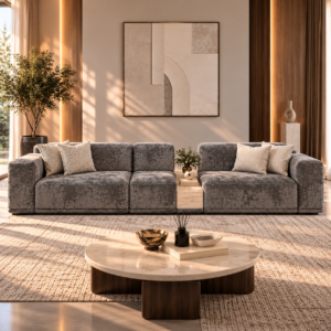 Symmetrical Gray Sofa Living Room